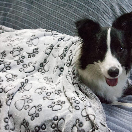 Pet Blanket Flannel Cut Flower Footprints