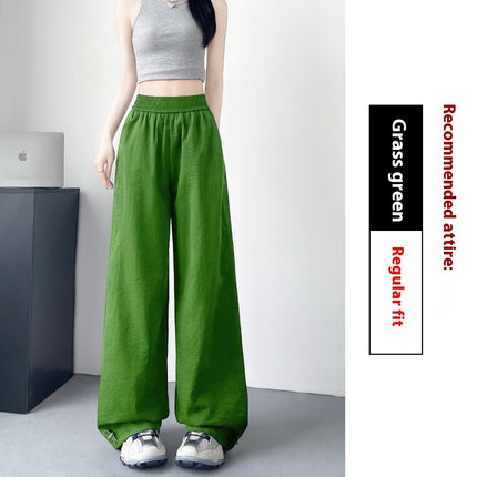 Women's Cotton-like Wide-leg Sunscreen Pants Summer High Waist