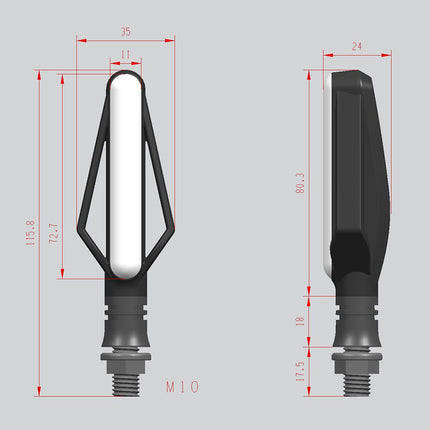 Fire arrow motorcycle turn signal running water brake light