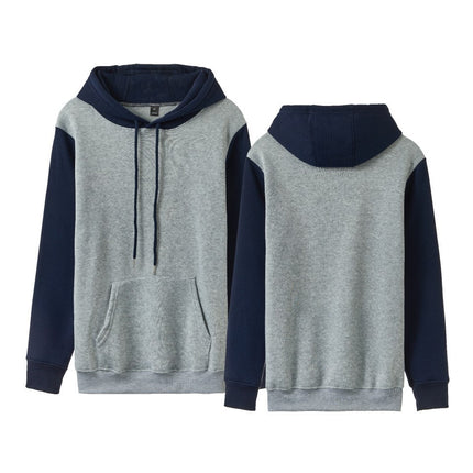 White Version Stitching Loose Casual Fleece-lined Cross-border Hoodie