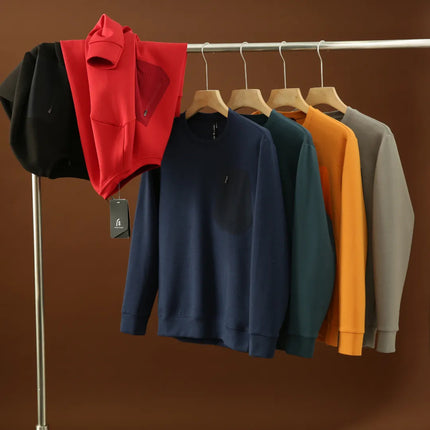 Outdoor Men's Air Cotton Warm And Comfortable Sports Casual Round Neck Pullover Sweater