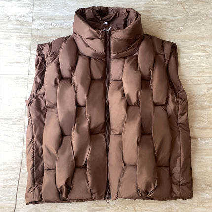 Fried Street Stand Collar Down Women's Cotton Vest