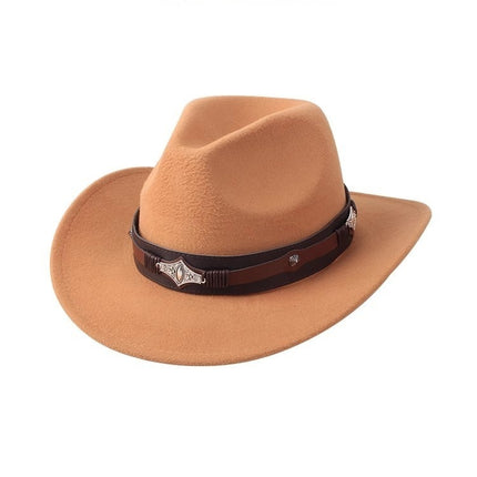 European And American Style Woolen Cowboy Hat Men's Lady Couple Ethnic Style Curling