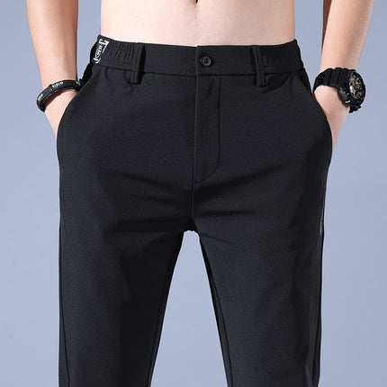 Summer Thin Ice Silk Men's Simple Smooth Stretch Casual Pants