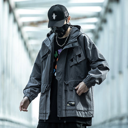 Multi-pocket Functional Hooded Work Jacket