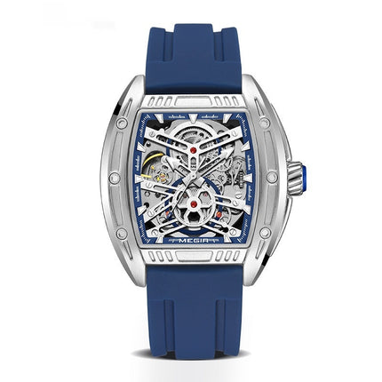 Men's Wine Barrel Type Mechanical Watch Silicone Tape