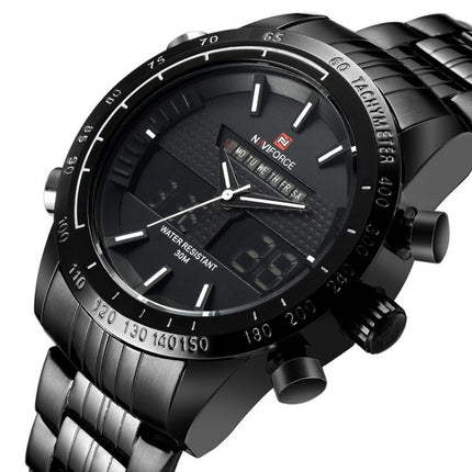 Waterproof Electronic Watch, Sports Men's Watch, Steel Band Men's Watch