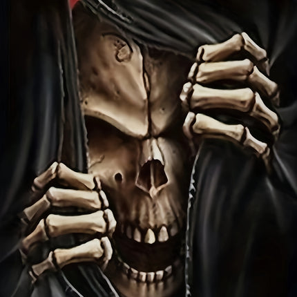 Men's 3D Skull Printed T-shirt - Casual Short Sleeve, Summer Outdoor, Stretch Polyester Blended, Machine Washable