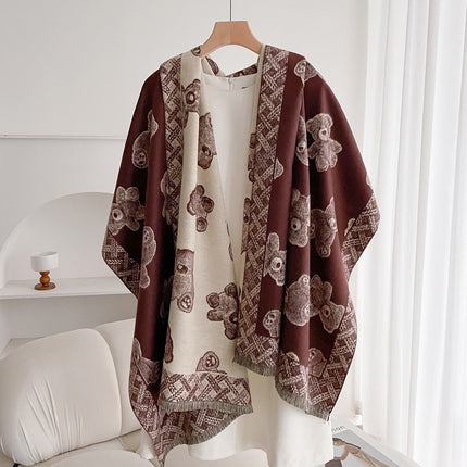 Warm Scarf Fashionable Outerwear Sweet Cute Double-sided Shawl