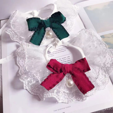 Cat Dog Lace Saliva Towel Pet Bib