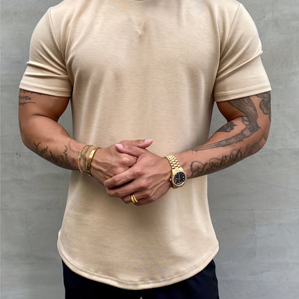 Men's Simple All-match Pure Cotton Solid Color Short Sleeve