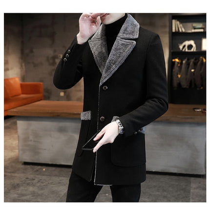 Fur And Leather Overcoat Male