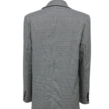 Ladies' Lapel Double Breasted Checkered Suit Jacket