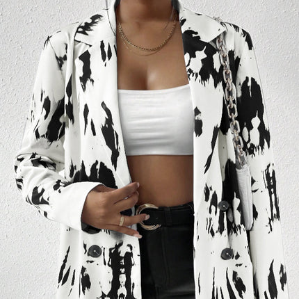 Ladies' Fashionable And Elegant Single Breasted Half Open Placket Drawing Versatile Suit Jacket