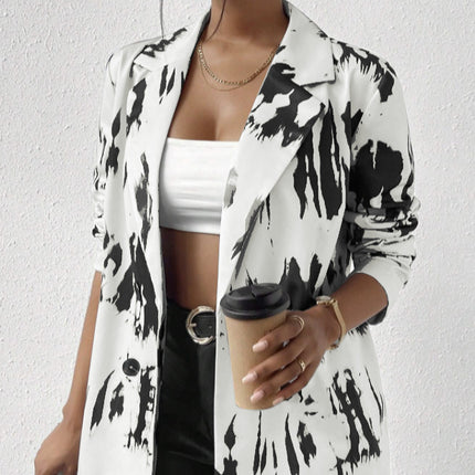 Ladies' Fashionable And Elegant Single Breasted Half Open Placket Drawing Versatile Suit Jacket