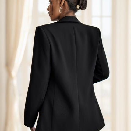 Women Simple Commuter Shawl Collar Solid Color Blazer Jacket