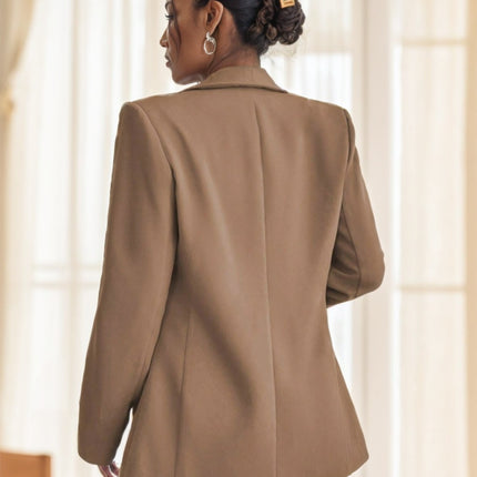 Women Simple Commuter Shawl Collar Solid Color Blazer Jacket