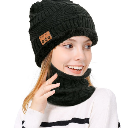 MZ026 Bluetooth hat bib plush knit hat