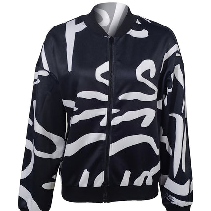 Ladies' Fashionable And Elegant Temperament, Versatile Drawing And Printing Fashion Jacket Jacket Jacket