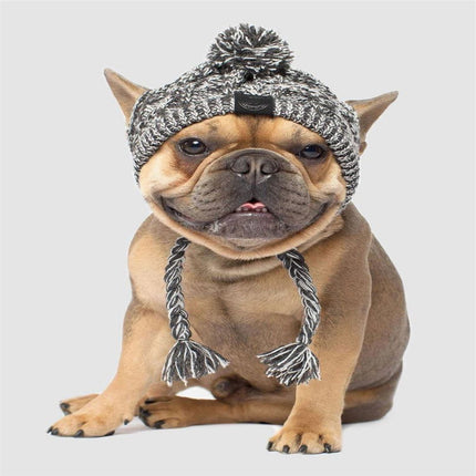 Pet dog autumn and winter woolen hat