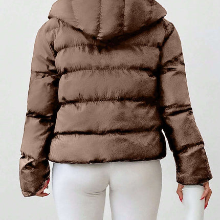 Women's Casual Solid Color Zipper Hoodie Jacket