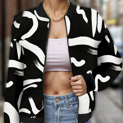 Ladies' Fashionable And Elegant Temperament, Versatile Drawing And Printing Fashion Jacket Jacket Jacket