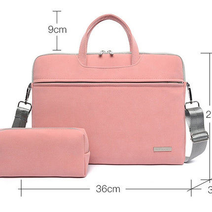 PU Leather Women Laptop Bag Notebook Carrying Case Briefcase For Macbook Air 13.3 14 15.6 Inch Men Handbags Shoulder Mouse Bag