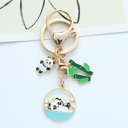 Cute Panda Flower Chinese Style Hand-made Keychain Creative Pendants
