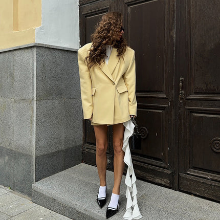 Double Breasted Advanced Design Slimming Loose All-matching Suit Jacket