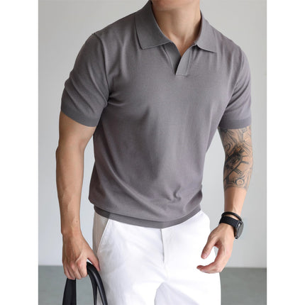 Men's British Business Summer Ice Silk T-shirt
