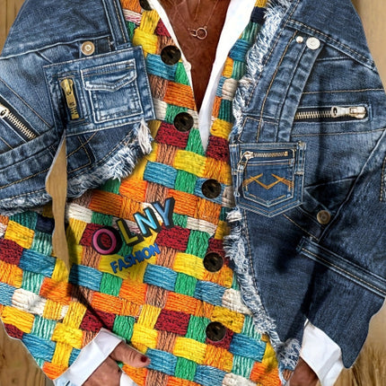 Digital printed cardigan hoodie jacket