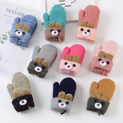 Simple Children's Cartoon Winter Warm Gloves