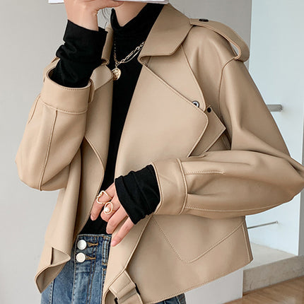 New Genuine Leather Clothes Women's Jacket Sheepskin Loose-fitting Short Coat