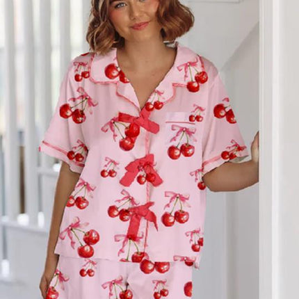 Heart Printing Short-sleeved Shorts Casual Suit Women's Homewear