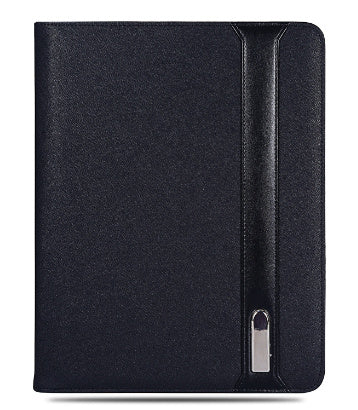 Business Document Bag A4 File Holder For Ipad Holder Zipper Notepad Porfolio With 5000 MAH Wiereless Charging Power Bank Inside