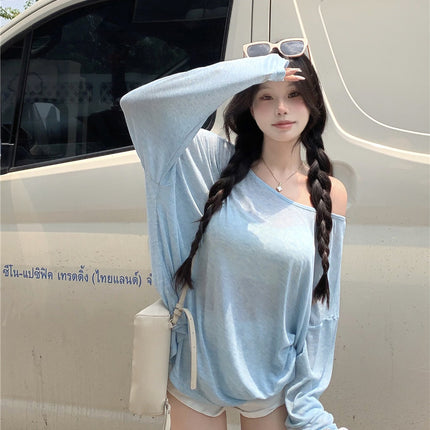 Blue Sweet Hot Girl Sun Protection Top