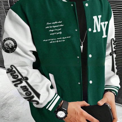 Men's Cardigan Baseball Uniform Jacket Coat