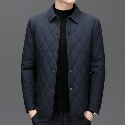 Cotton-padded Middle-aged Business Leisure Warm Single-breasted Lapel Simple Loose Jacket