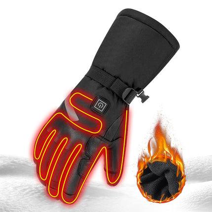 Sheepskin Electric Heating Gloves Motorcycle Thermal Smart Touch Screen Outdoor Skiing