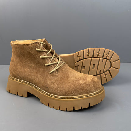New Genuine Leather Suede Retro Casual British Men's Ankle Boots