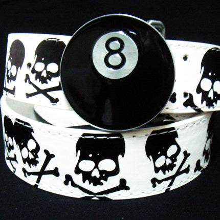 Men's Belt New Black 8 Graffiti Riveted Pant Strap