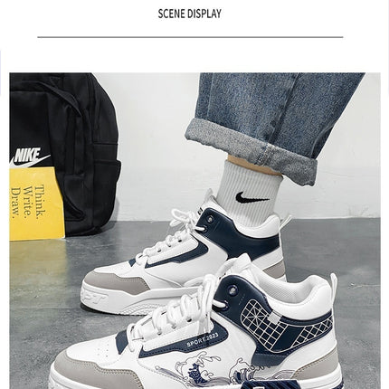 Men's Shoes Increased Easy Wear Borad Shoe Summer Casual Sports High-top Trendy Shoes