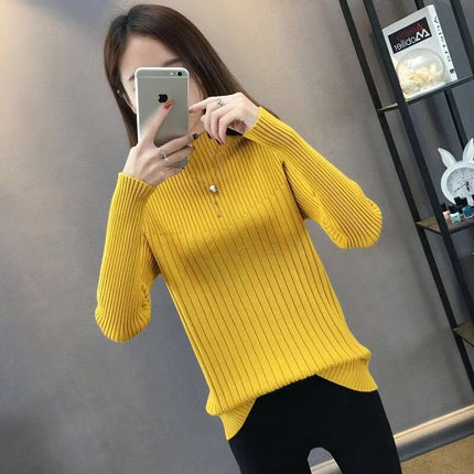 Slim Fit Slimming Inner Knitted Bottoming Shirt Women's Long Sleeve