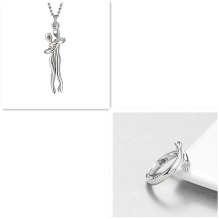 Love Hug Necklace Unisex Men Women Couple Jewelry Simple Temperament Clavicle Chain Valentines Day Lover Gift