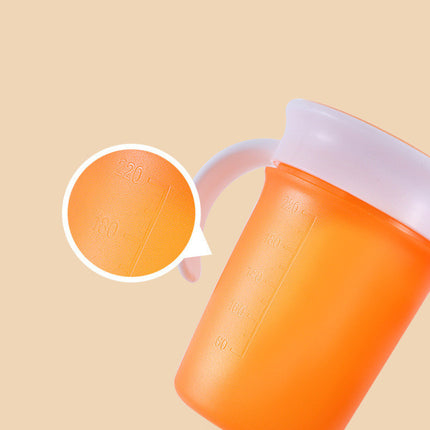 Leak Proof Silicone Baby Drinking Cup 360 Degree Rotating Magic Child Water Bottle With Double Handle Flip Lid Copos