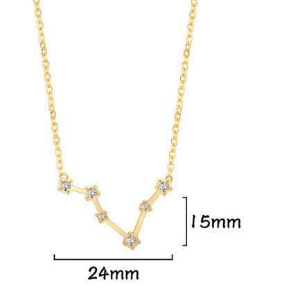 A Stainless Steel Necklace With Diamond-encrusted Pendant For The Twelve Zodiac Signs