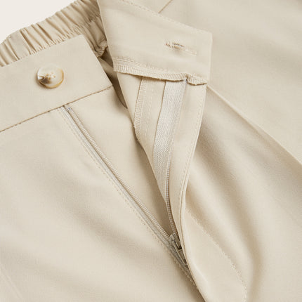 Women's Plus Size High Waist Straight Leg Trousers - Elegant, Polyester, Machine Washable, Casual Suit Pants For Women