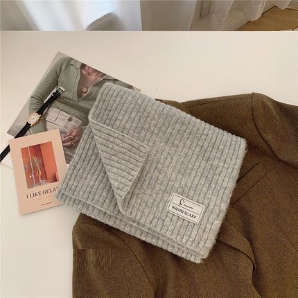 Women's Fashion All Match Solid Color Woolen Scarf