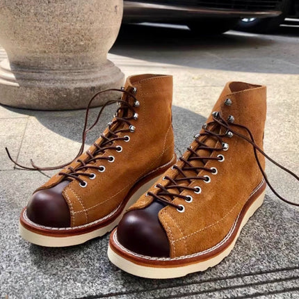 Stitching Martin Boots Retro Easy Matching British Style Working Boots