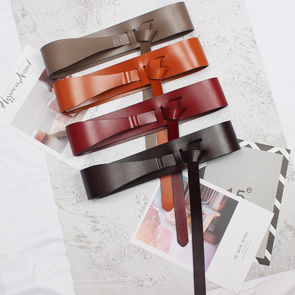 Women's Fashion Leather Decoration Wide Belt